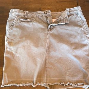 Olive distressed skirt.